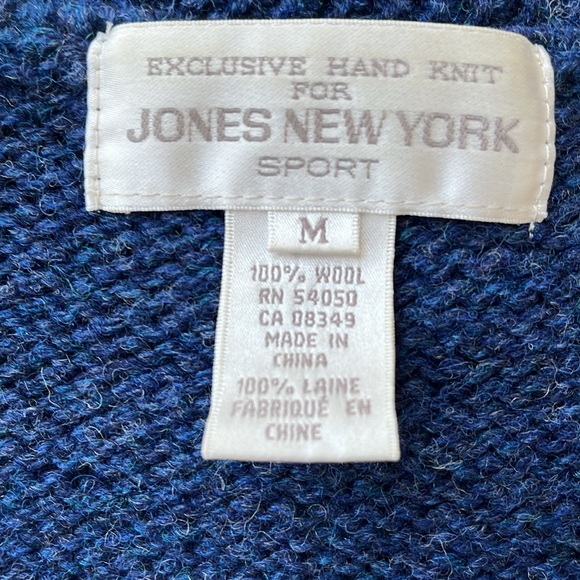 Jones New York Sport 100% WOOL Exclusive Hand Knit Cardigan - Picture 3 of 6